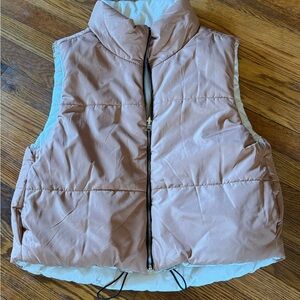 Women's Tan Puffer Vest